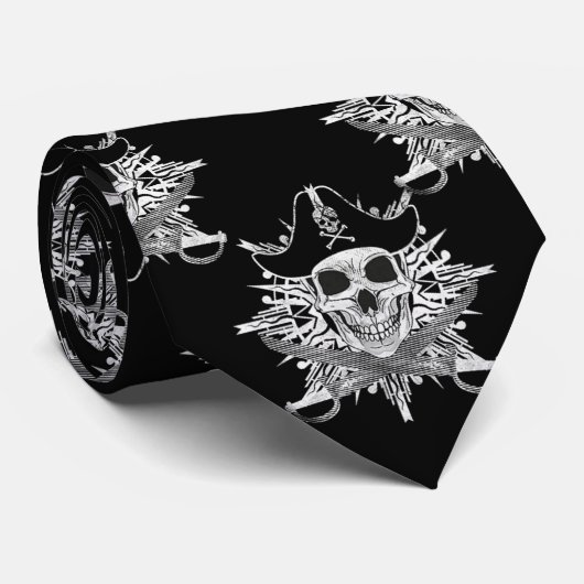 Schädel-Piraten-Kreuz-Macheten-Krawatte Krawatte (Gerollt)