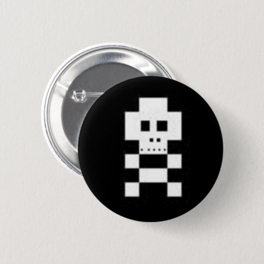 Schädel Pixelz Knopf Button (Vorne & Hinten)