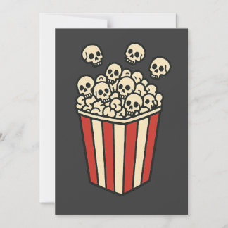Schädel-Popcorn-Box-Aufkleber Magneteinladung