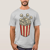 Schädel-Popcorn-Box-Aufkleber T-Shirt (Vorderseite)