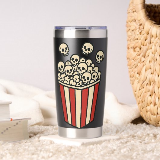 Schädel-Popcorn-Box-Aufkleber Thermobecher (Wohnzimmer (gedreht))