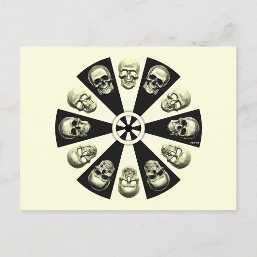 Schädel Postkarte (Vorderseite)