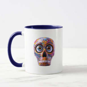 Schädel-Psychedelic-Muster Farbige Kunst Tasse