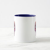 Schädel-Psychedelic-Muster Farbige Kunst Tasse (Zentrum)