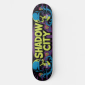 Schädel Psychedelic Ukiyo-E Graffiti Art | Dark Fa Skateboard (Vorderseite)