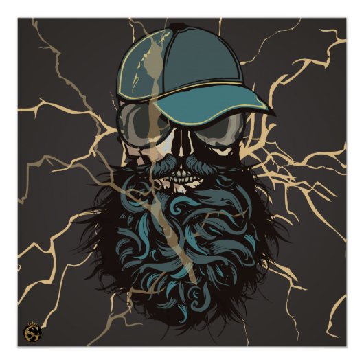 Schädel-Punk-Hipster G-Skulls Poster (Vorderseite)