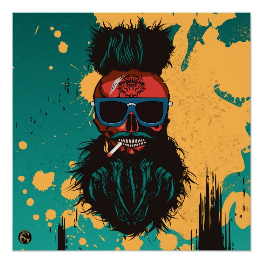 Schädel-Punk-Hipster G-Skulls Poster (Vorderseite)