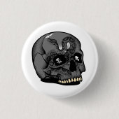 Schädel-Rebell-Straßenkultur Button (Vorderseite)