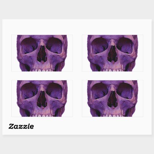 Schädel Rechteckiger Aufkleber (Blatt)