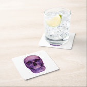 Schädel Rechteckiger Pappuntersetzer (Vor Ort)