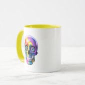 Schädel Regenbogen Psychedelische Moderne Kunst Tasse (Vorderseite Links)