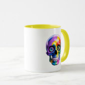 Schädel Regenbogen Psychedelische Moderne Kunst Tasse (VorderseiteRechts)