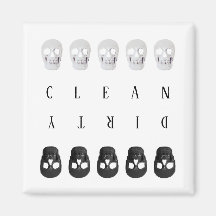 Schädel reinigen schmutzige Schwarz-Weiß-Geschirrs