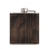 Schädel-Rolle auf Imitat-hölzernem strukturiertem Flachmann (Rückseite)