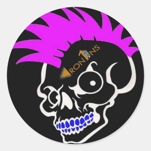 Schädel-rosa und schwarze Aufkleber (Vorderseite)