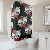 Schädel, Rose hatten Dagger Duschvorhang (Beispiel)