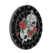 Schädel, Rose und Dagger Dartscheibe (Vorderseite Links)