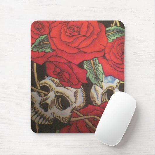 Schädel/Rosen Mousepad (Mit Mouse)