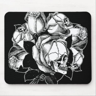 Schädel-Rosen Mousepad