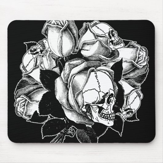 Schädel-Rosen Mousepad (Vorne)