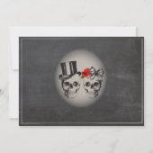 Schädel-Rosen-Party Halloweens laden schwarzes Einladung (Rückseite)