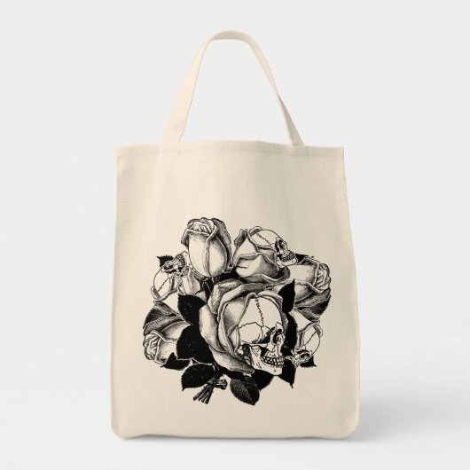 Schädel-Rosen Tragetasche (Vorne)