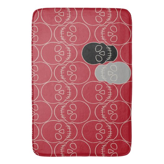 Schädel - Rot und Knochen weiß Badematte (Vorderseite Vertikal)