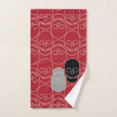 Schädel - Rot und Knochen weiß Badhandtuch Set (Handtuch)