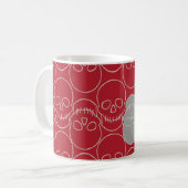 Schädel - Rot und Knochen weiß Kaffeetasse (Vorderseite Links)