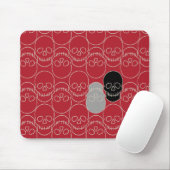 Schädel - Rot und Knochen weiß Mousepad (Mit Mouse)