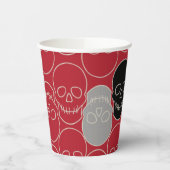 Schädel - Rot und Knochen weiß Pappbecher (Links)