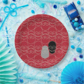 Schädel - Rot und Knochen weiß Pappteller (Party)