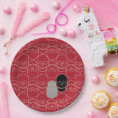 Schädel - Rot und Knochen weiß Pappteller (Party)