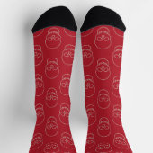 Schädel - Rot und Knochen weiß Socken (Oben)