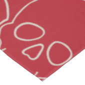 Schädel - Rot und Knochen weiß Tischdecke (Schrägansicht)