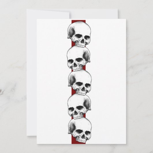 Schädel-(rote) Wedding Einladung (Rückseite)