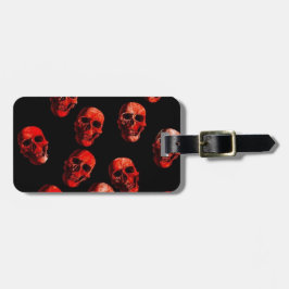 Schädel, rotes Schwarzes Gepäckanhänger