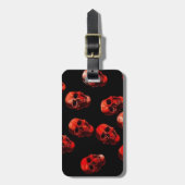 Schädel, rotes Schwarzes Gepäckanhänger (Vorderseite vertikal)