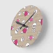Schädel Runde Wanduhr (Winkel)