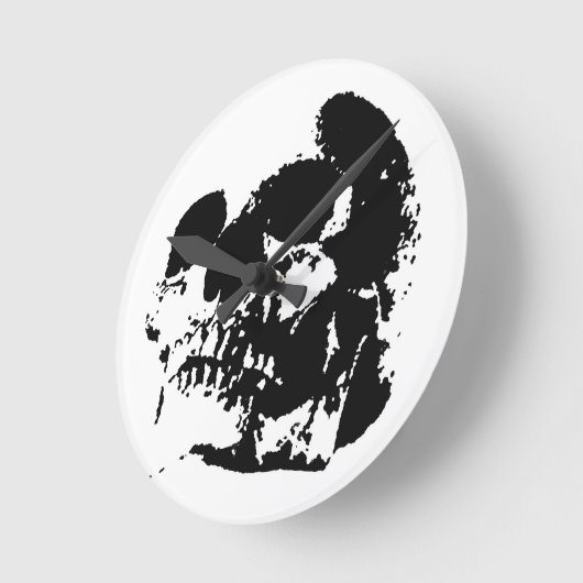 Schädel Runde Wanduhr (Winkel)