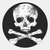 Schädel Runder Aufkleber (Vorderseite)