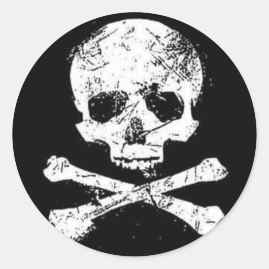Schädel Runder Aufkleber (Vorderseite)