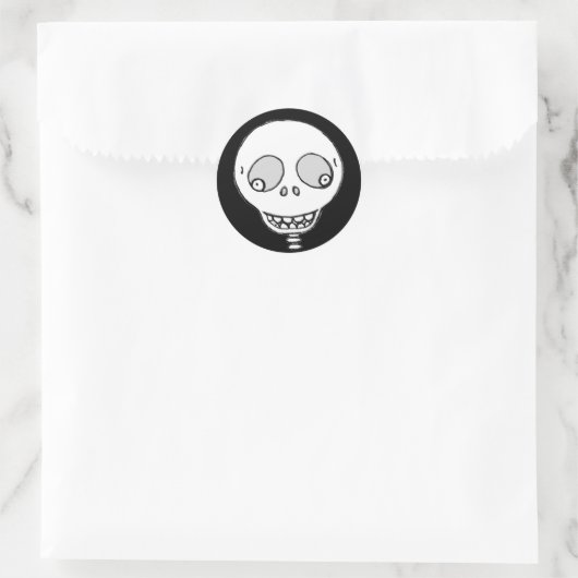 Schädel Runder Aufkleber (Tasche)