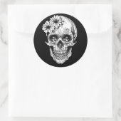 Schädel Runder Aufkleber (Tasche)