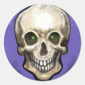 Schädel Runder Aufkleber (Vorderseite)