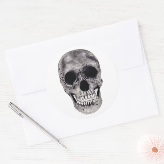 Schädel Runder Aufkleber (Umschlag)