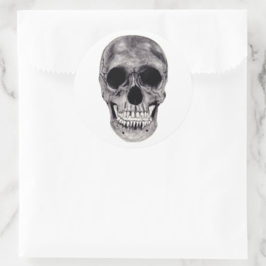 Schädel Runder Aufkleber (Tasche)