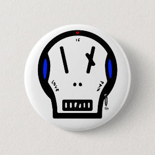 Schädel sagt: "Liebe ist Schmerz" Button