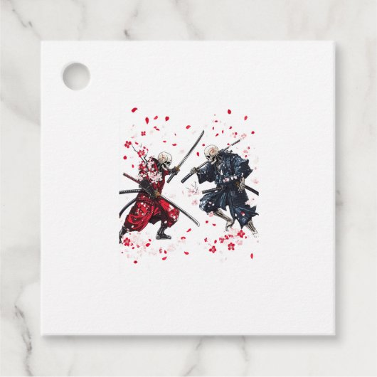 Schädel-Samurai-Duell Geschenkanhänger (Vorderseite)