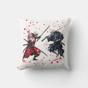 Schädel Samurai Duell Kissen